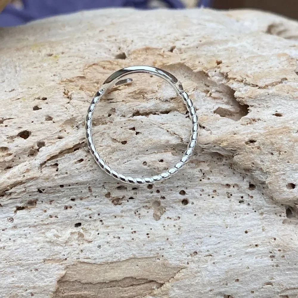 Large Crescent Moon Sterling silver Ring 8,9,10